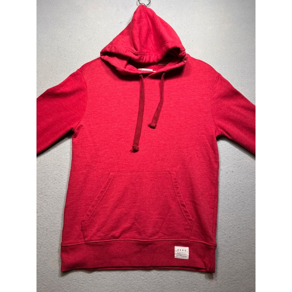 Aeropostale Aero Lounge Mens Small Red Heathered Pullover Hoodie Sweatshirt